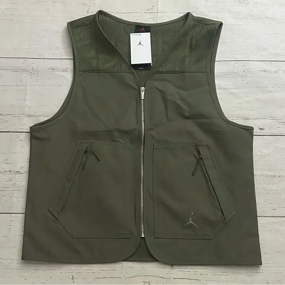 Nike Jordan Essential Men's Vest Olive Green Size Small HF9327-222